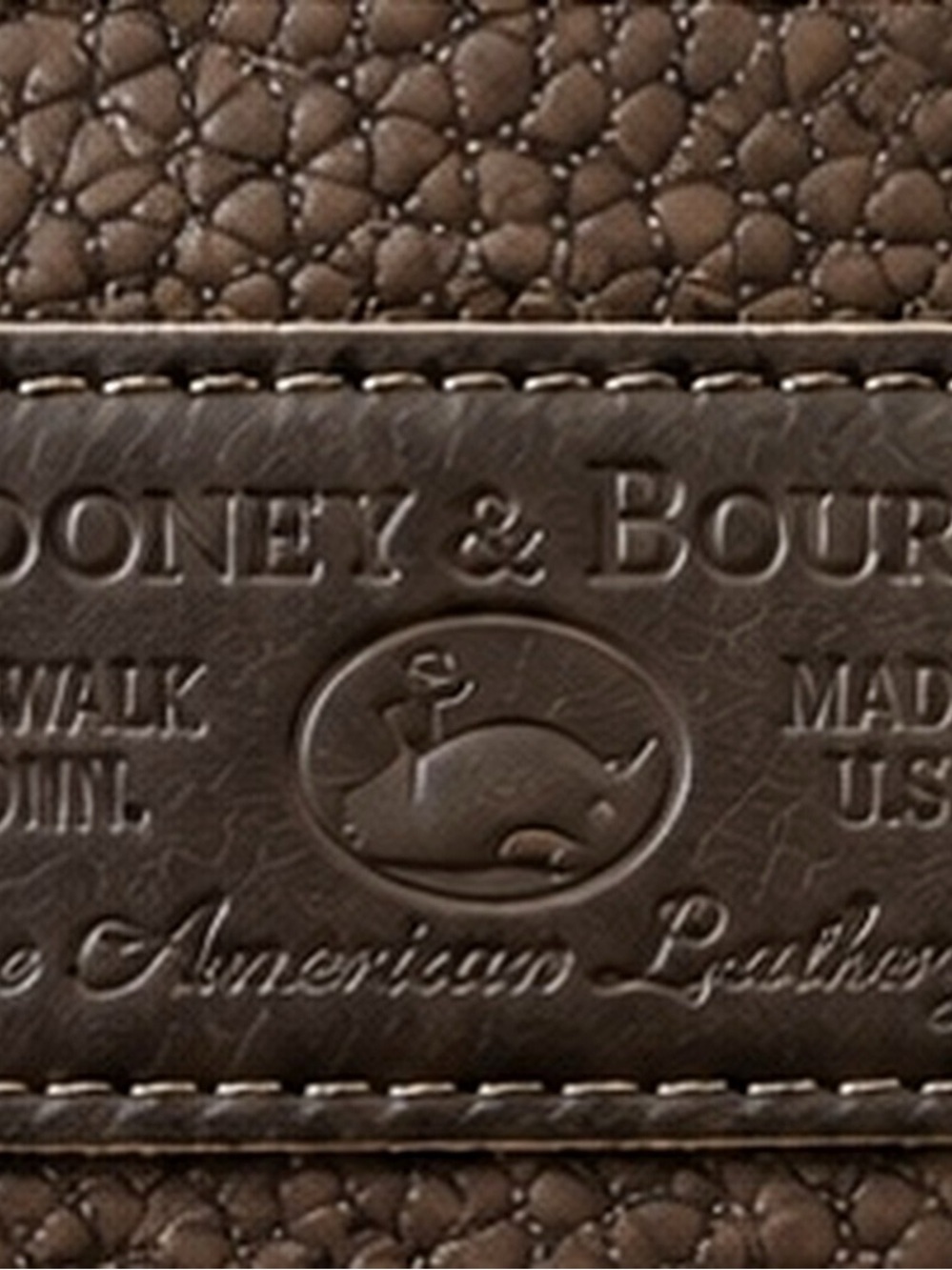 Vintage Dooney & Bourke Brown Leather Pebbled Tote with Gold Hardware - Picture 5 of 6